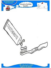 Çocuklar İçin Diş-Fırçası Boyama Sayfaları 
